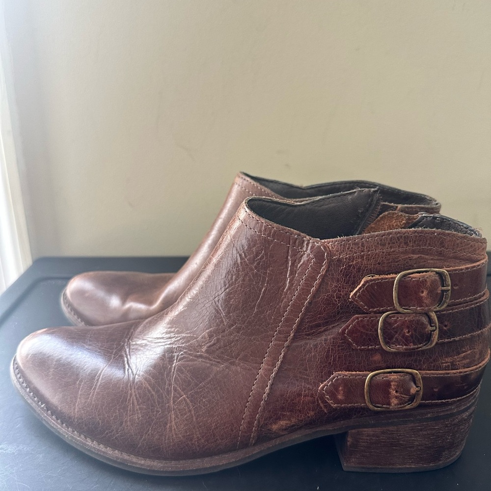 Matisse Brown Ankle Boots with Buckle Detail